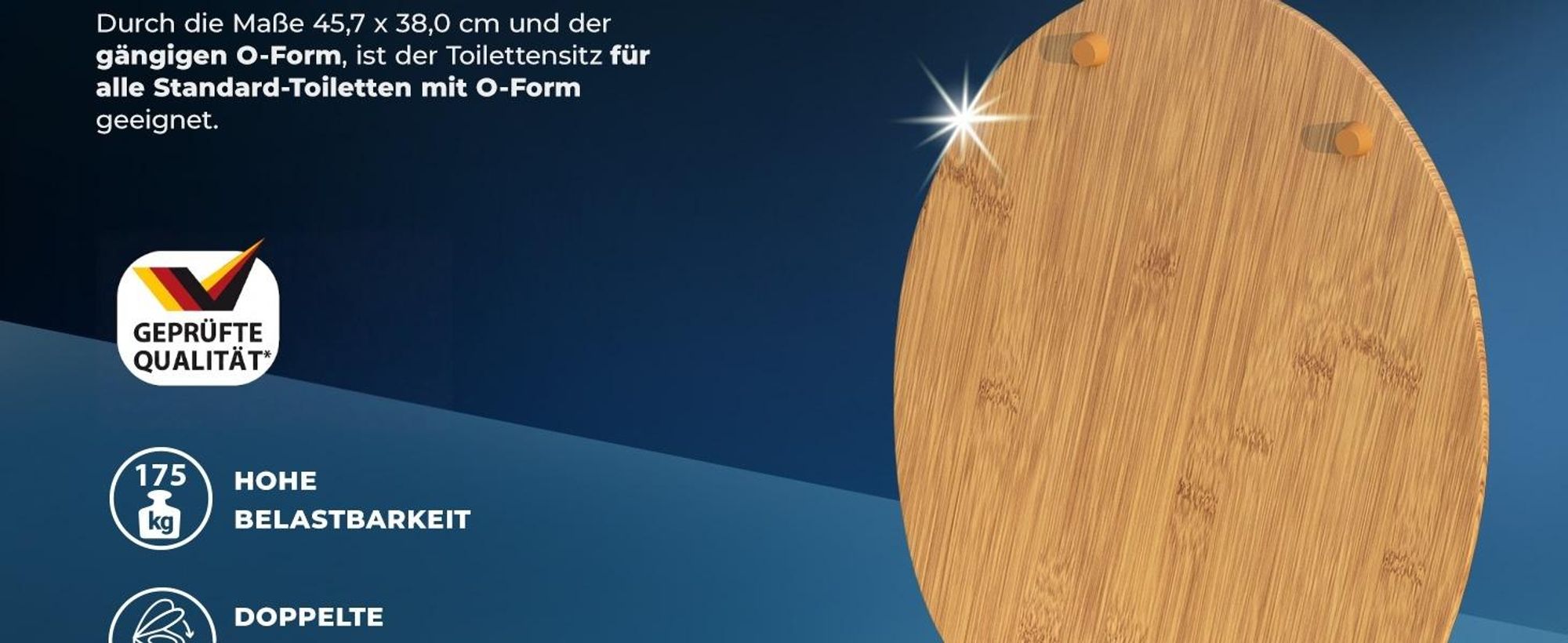 CASARIA Toilettendeckel mit Doppelter Absenkautomatik MDF
