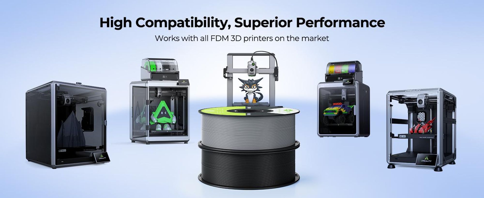 Creality Soleyin PLA Filament 1.75mm Weiß, 3D Drucker Filament 1kg 30-300mm/s, für die meisten 3D-Drucker Creality Ender-3 K1 K1C K2 plus Hi