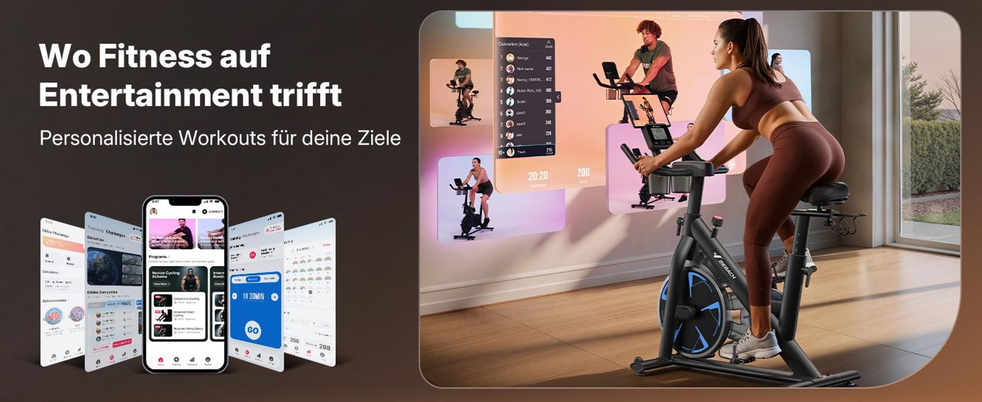 Heimtrainer Fahhrad für Zuhause, leises Fitnessbike mit LCD-Display, Magnetischer Widerstand, 8 Widerstandsstufen, bis 150 KG belastbar