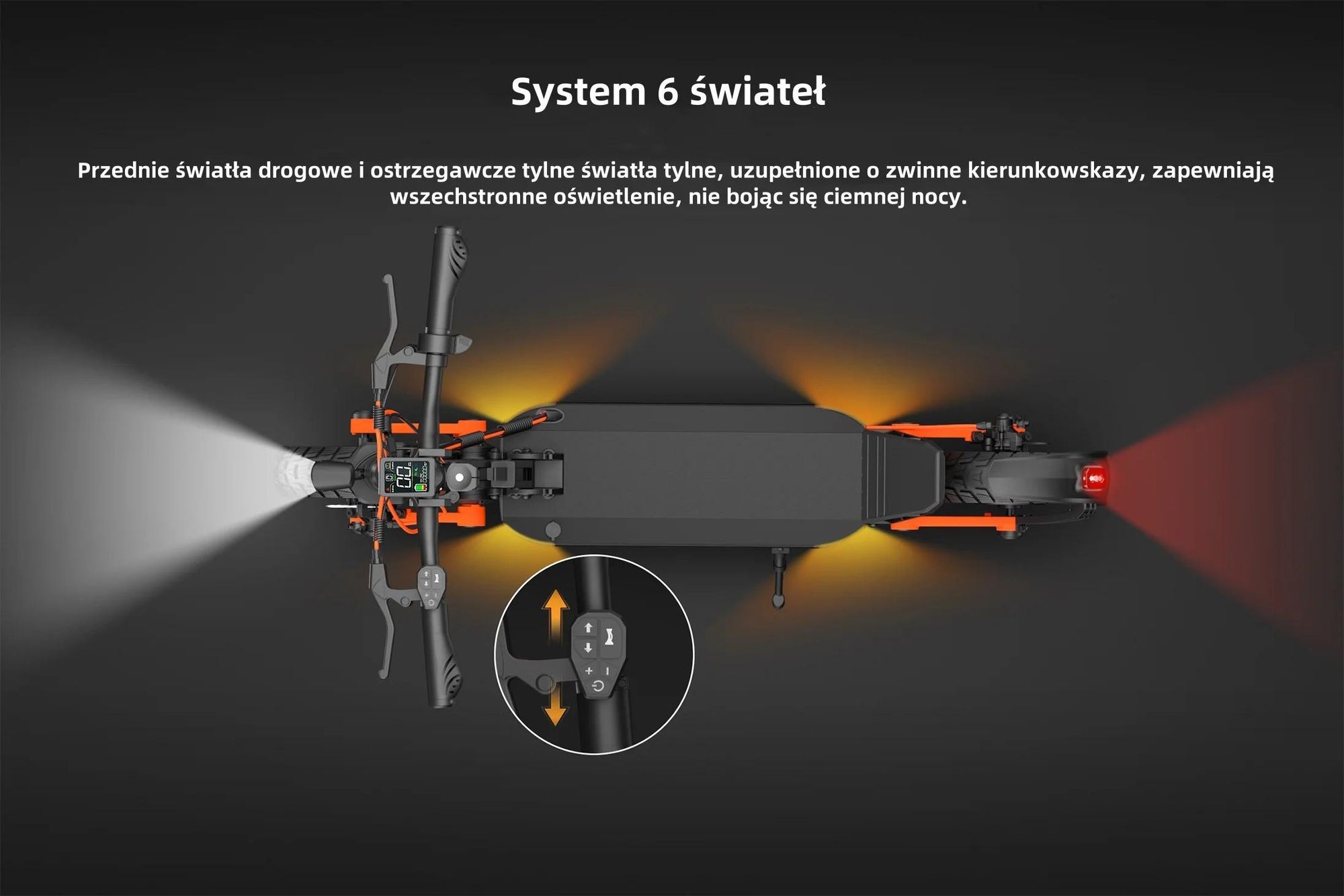 Skuter elektryczny JOYOR S10-S-Z ze wskaźnikami - 1000 W * 2 silnik 60 V 18 Ah akumulator 70 km zasięgu hamulec tarczowy - czarny