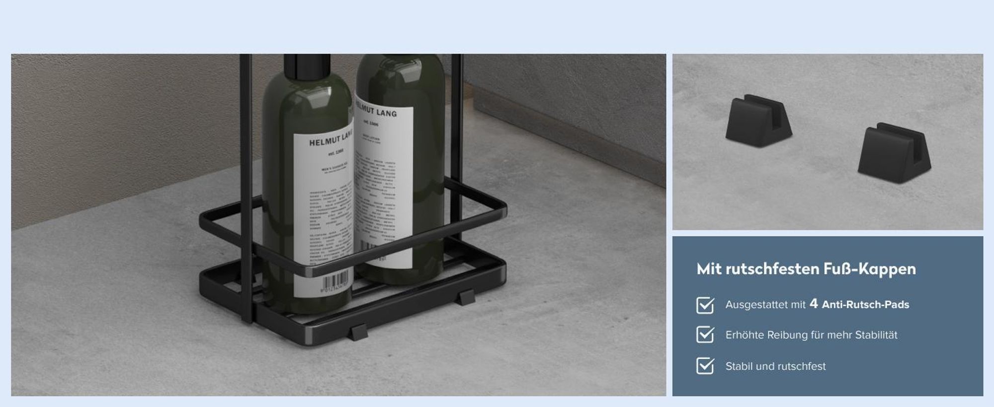 doporro Duschablage ohne Bohren 3 Ebenen Badregal Stehend Badezimmerregal Duschregal Schmales aus Metall für Badezimmer und Toilette Weiß Reglo-02