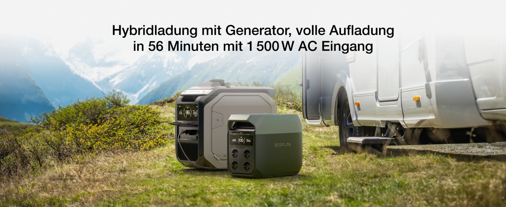 EF ECOFLOW DELTA 3 Tragbare Powerstation, 1 024 Wh Solargenerator, LiFePO4-Batterie, Schnellladung von 0-70% in 30 Min., erweiterbar auf 5 kWh