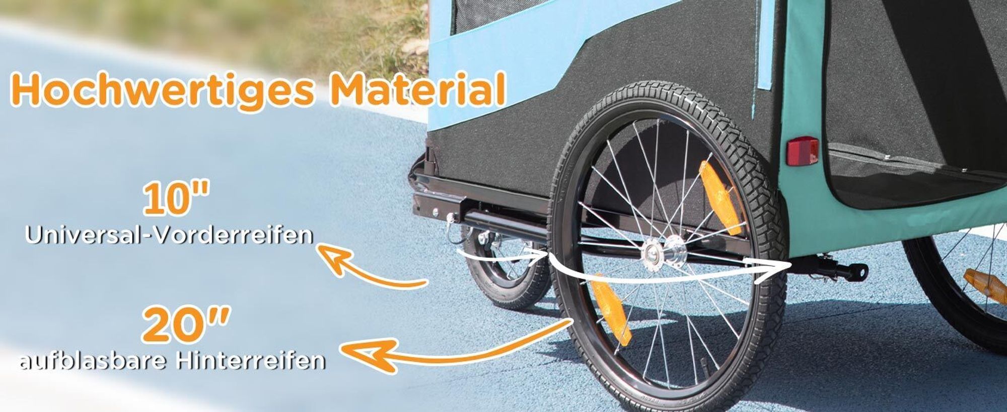PawHut 2-in-1 Hundeanhänger Fahrradanhänger für Hunde Hundewagen mit Reflektoren