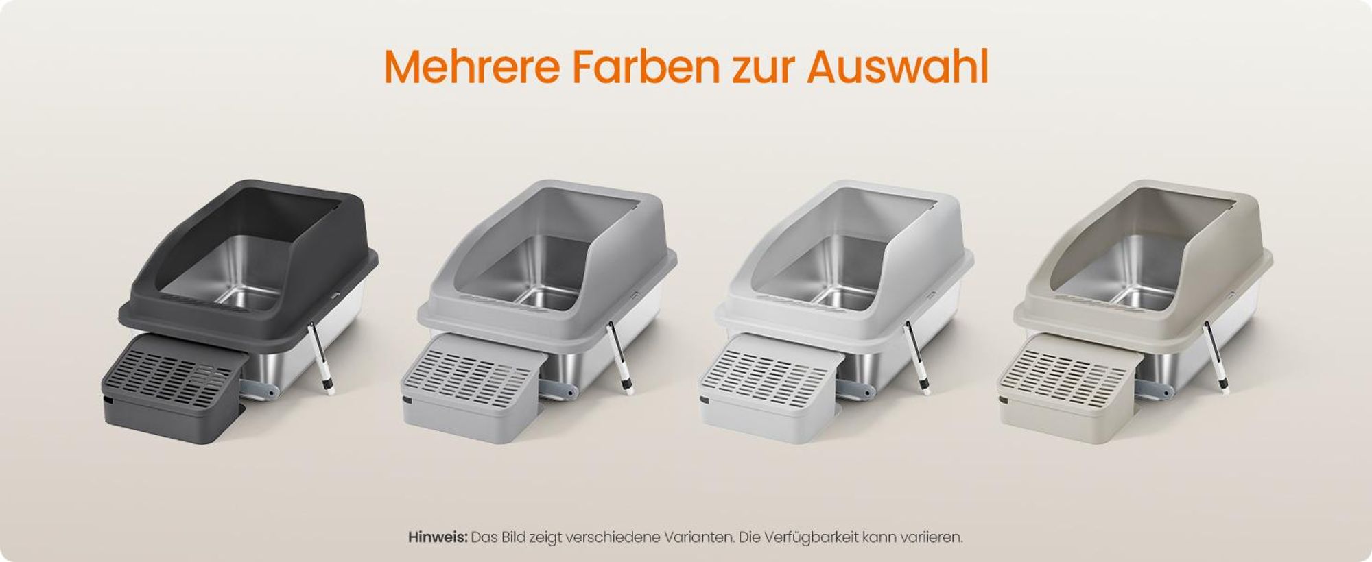 FEANDREA Katzenklo, Katzentoilette, mit hohen Seitenwänden, geräumig, Schaufel, Bürste, kaffeebraun