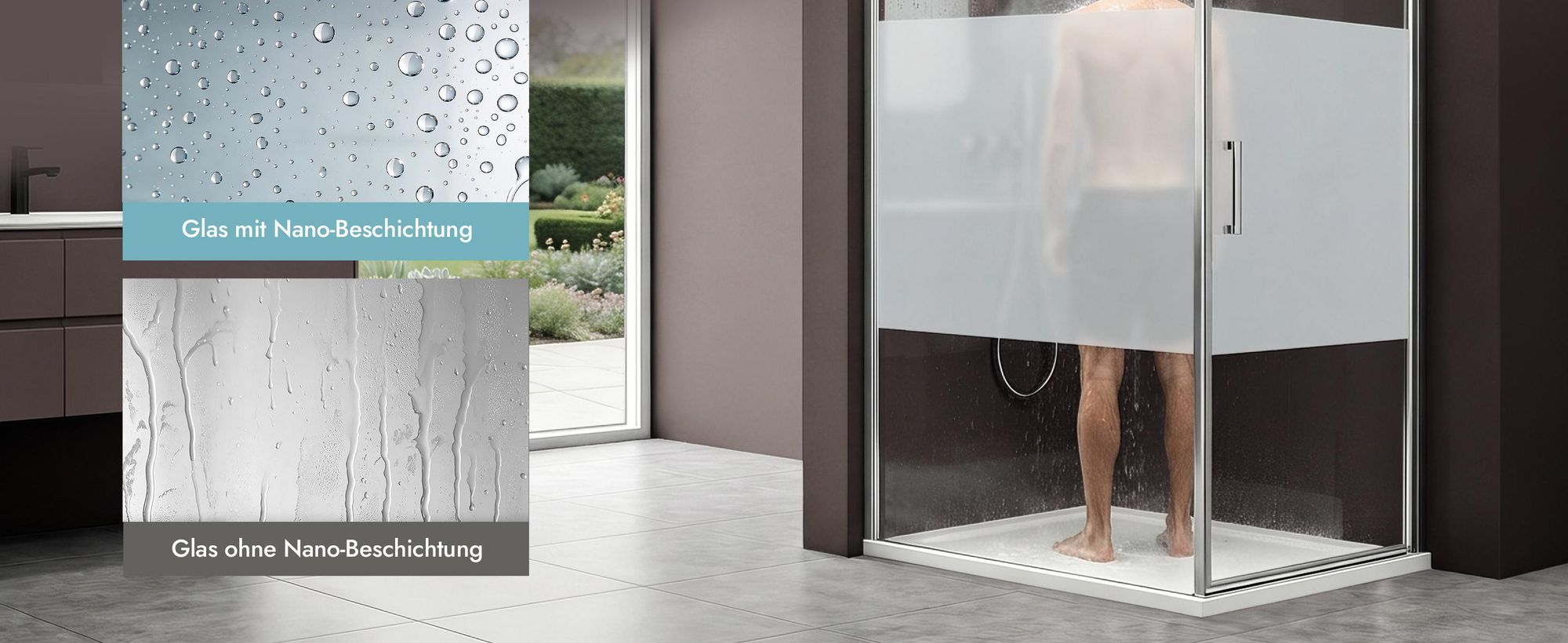doporro Eck-Duschkabine 80x90x195cm Eckdusche inkl. Duschtasse ESG-Sicherheitsglas Milchglas Streifen inkl. beidseitiger Easy-Clean-Beschichtung Ravenna36MS-Plus