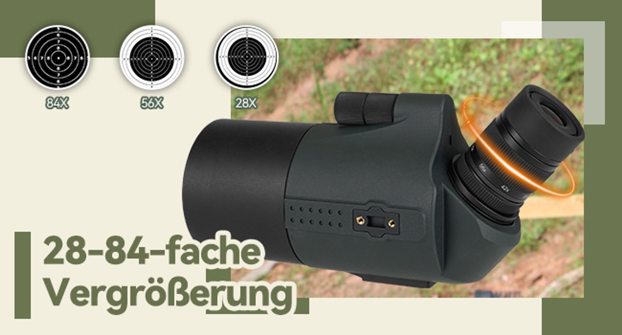 Svbony SV41Pro Mak Spektiv, 28-84X80 FMC Dual Speed Fokus, Kompatibel mit WLAN Kamera, Wasserdichtes Fernrohr Monokular Sportschützen Vogelbeobachtung