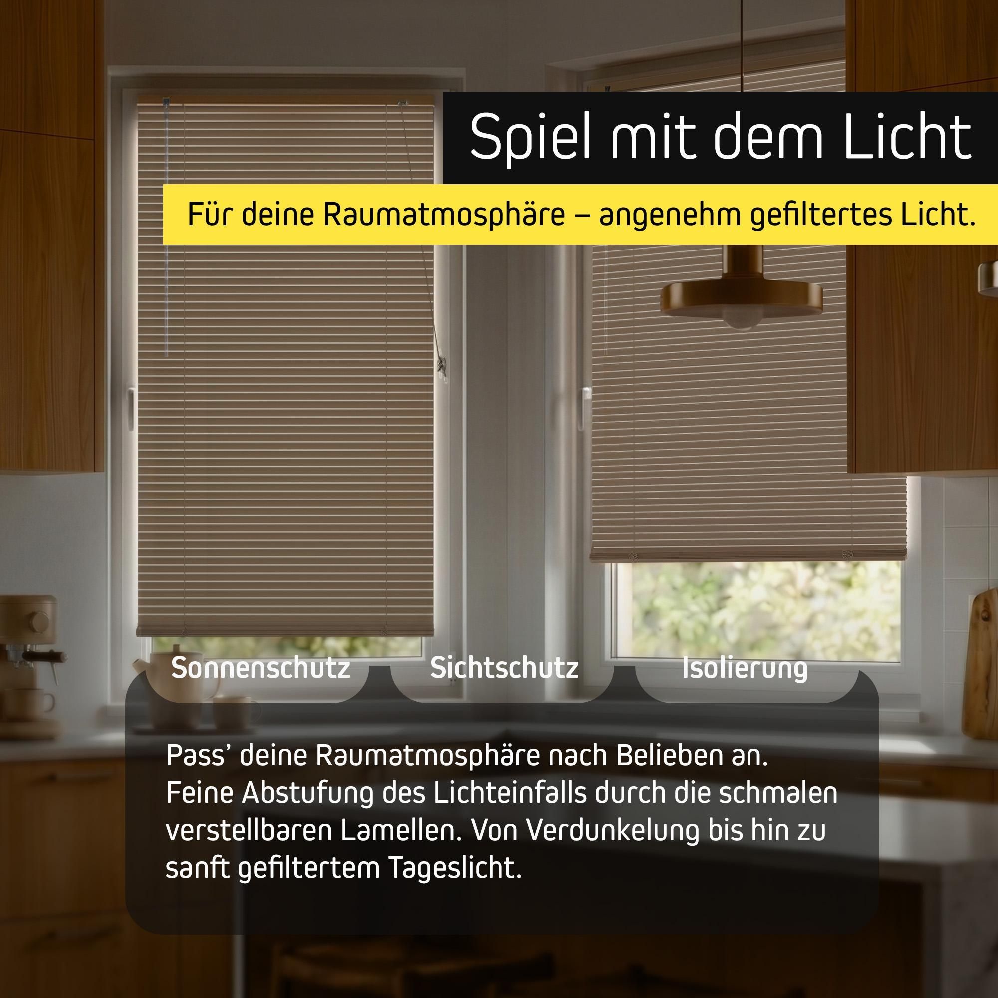 LightLess Prime Aluminium-Jalousie, 25 mm, verdunkelnd, 60 x 200 cm, weiß matt ohne Bohren, L-Lamellen, Sichtschutz & Hitzeschutz, robust, feuchtraumgeeignet, einfache Montage Victoria M.