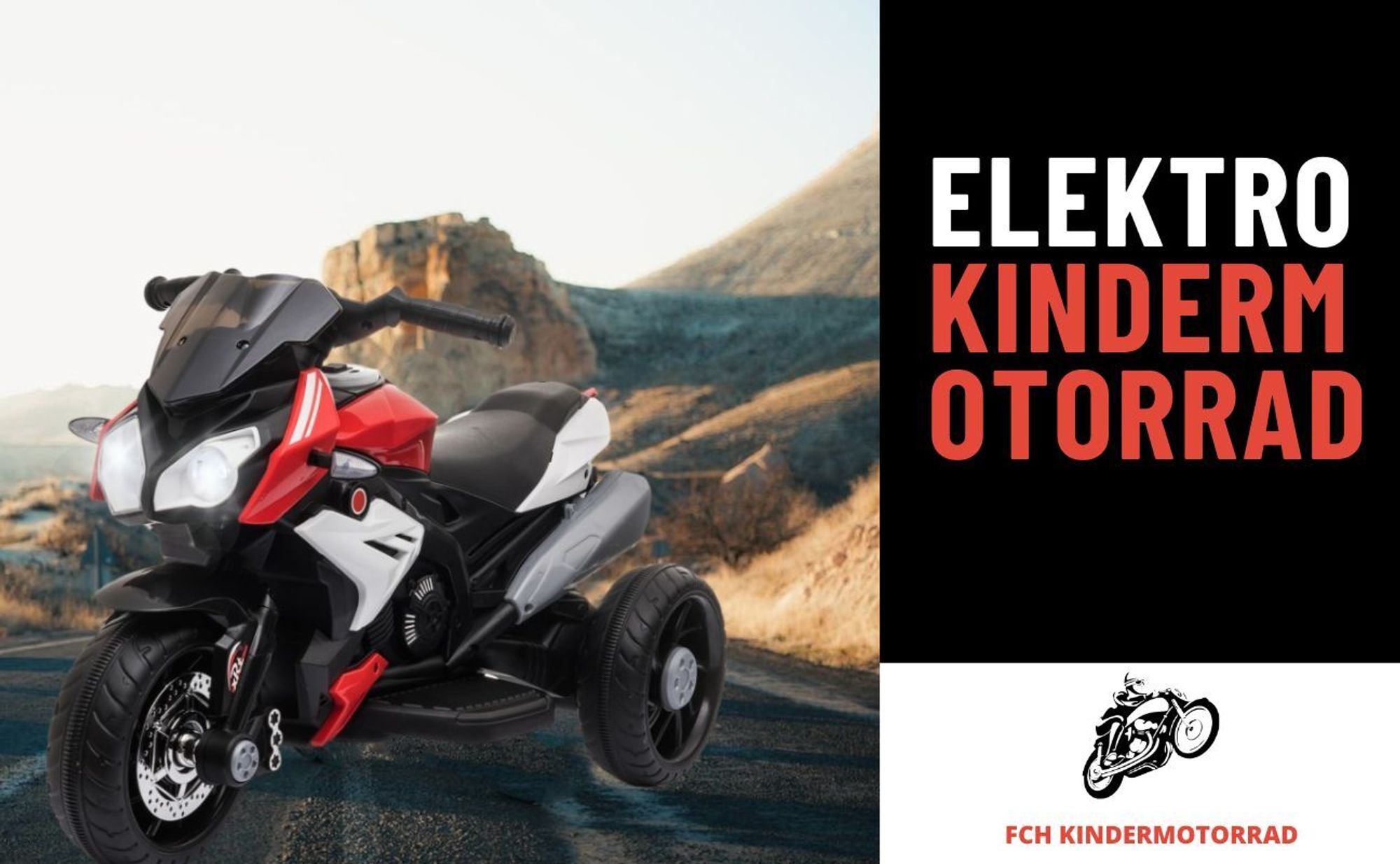 FCH 6V 7Ah Elektro Kindermotorrad Kinderfahrzeug Elektro-Dreirad 88 x 42 x 53cm Rot