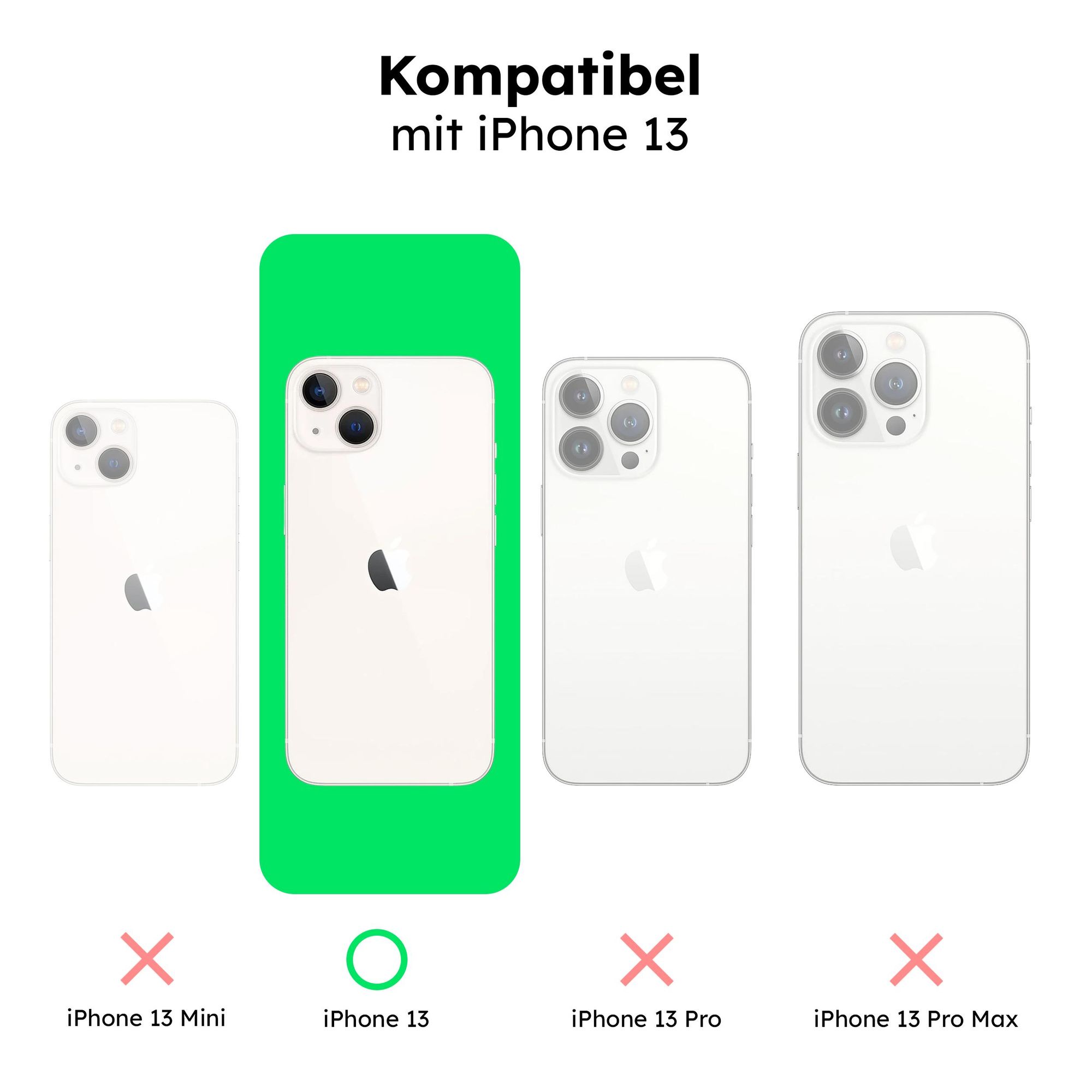alkaya. iPhone 13 Schutzhülle kompatibel mit Magsafe, Handyhülle, Silikonhülle - Pink