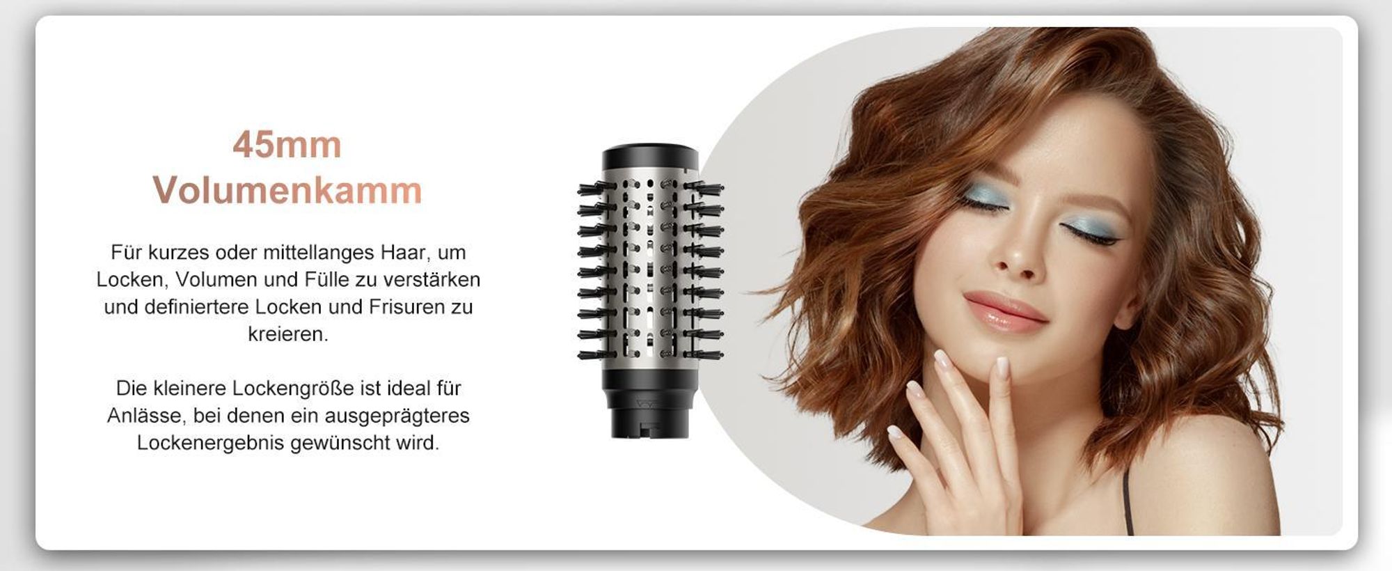 MCURO 6-in-1 Warmluftbürste mit 6 Aufsätzen,Airflow Lockenstab, Föhn & Negativ-Ionen Haarstyler für Glätten,Volumen & Locken,inkl. Aufbewahrungstasche