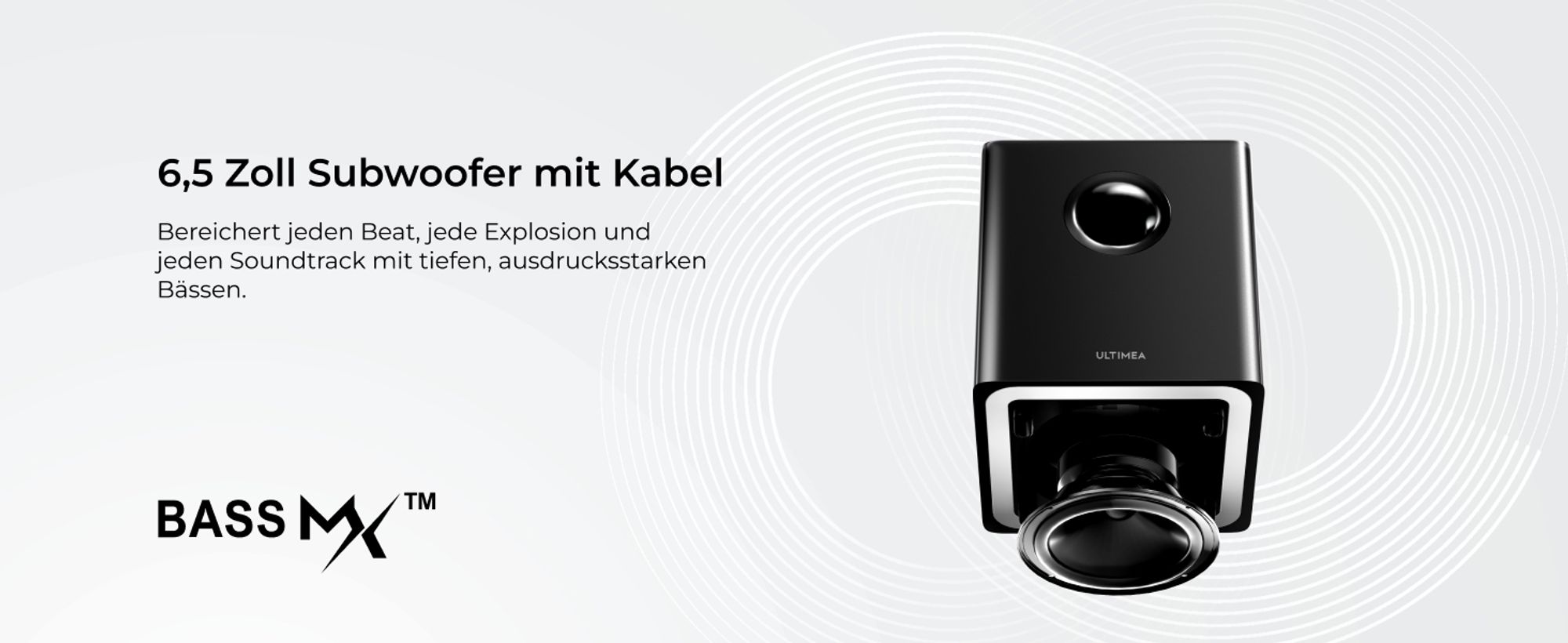 ULTIMEA 7.1ch abnehmbare Soundbar mit RGB Licht, Virtual Surround Sound System mit Subwoofer, 2 Surround Lautsprecher, 410W
