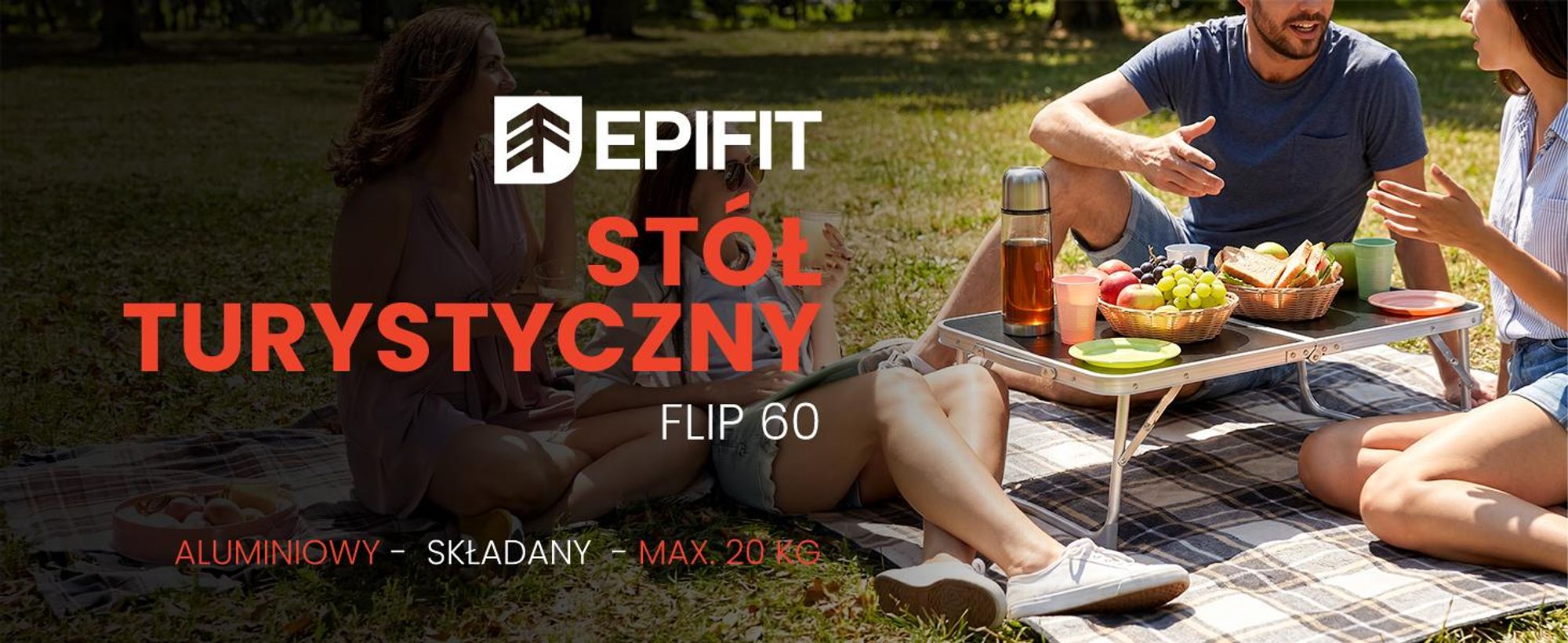 Mały składany stół campingowy 60 na 40cm w walizce czarny