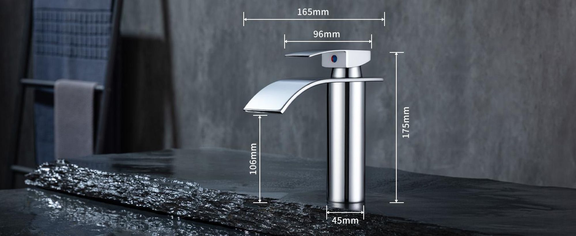 Homelody Wasserhahn Bad, Waschtischarmatur 304 Edelstahl, Waschbecken Armaturen Mischbatterie für Badezimmer Waschbecken handwaschbecken, Verchromt