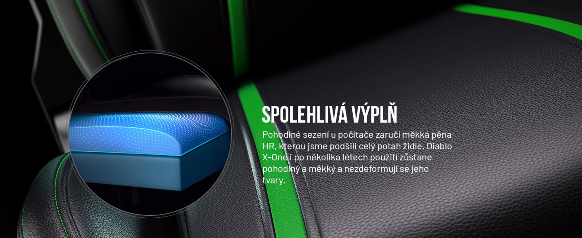 Herní židle Diablo X-One 2.0 Kancelářská židle Nastavitelné područky Ergonomický design Krční/bederní polštář, Barva: Černá-Zelená, Velikost Normal