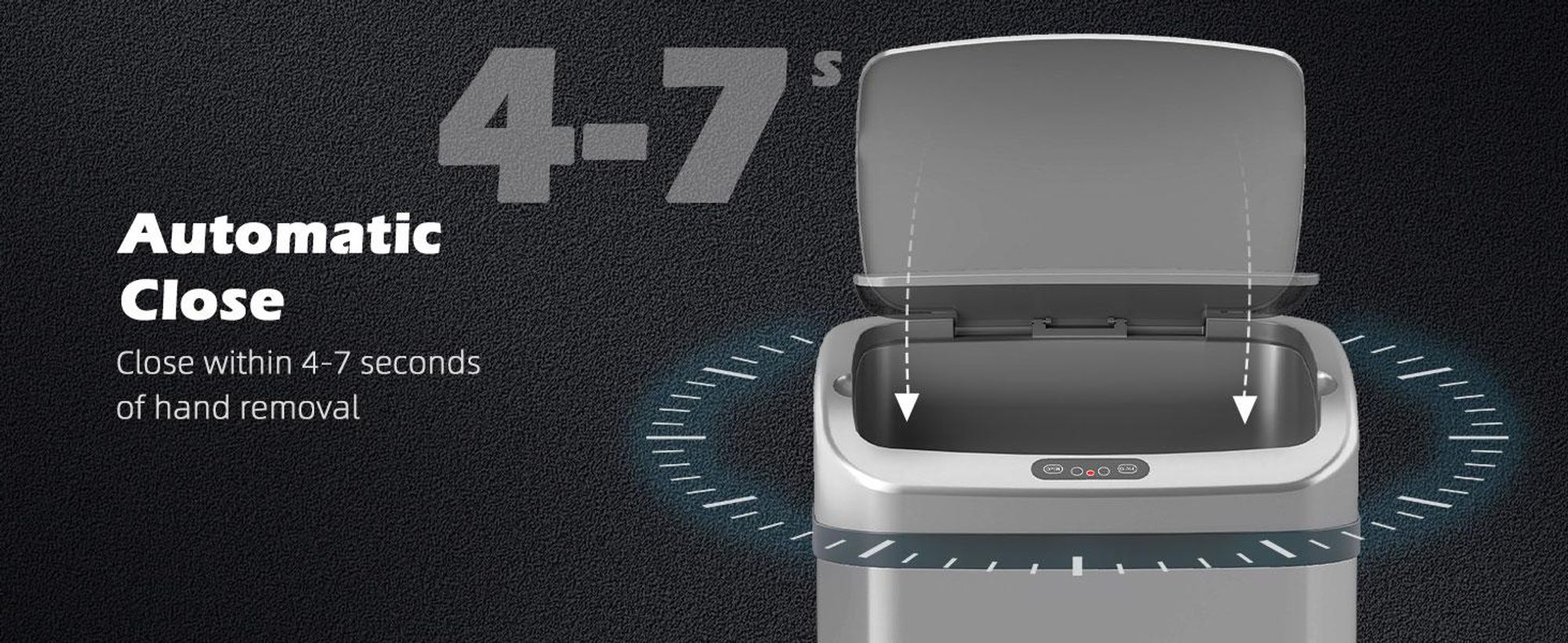 Kosz na śmieci HOMCOM z czujnikiem, pojemność 48 l, z funkcją automatycznego zamykania