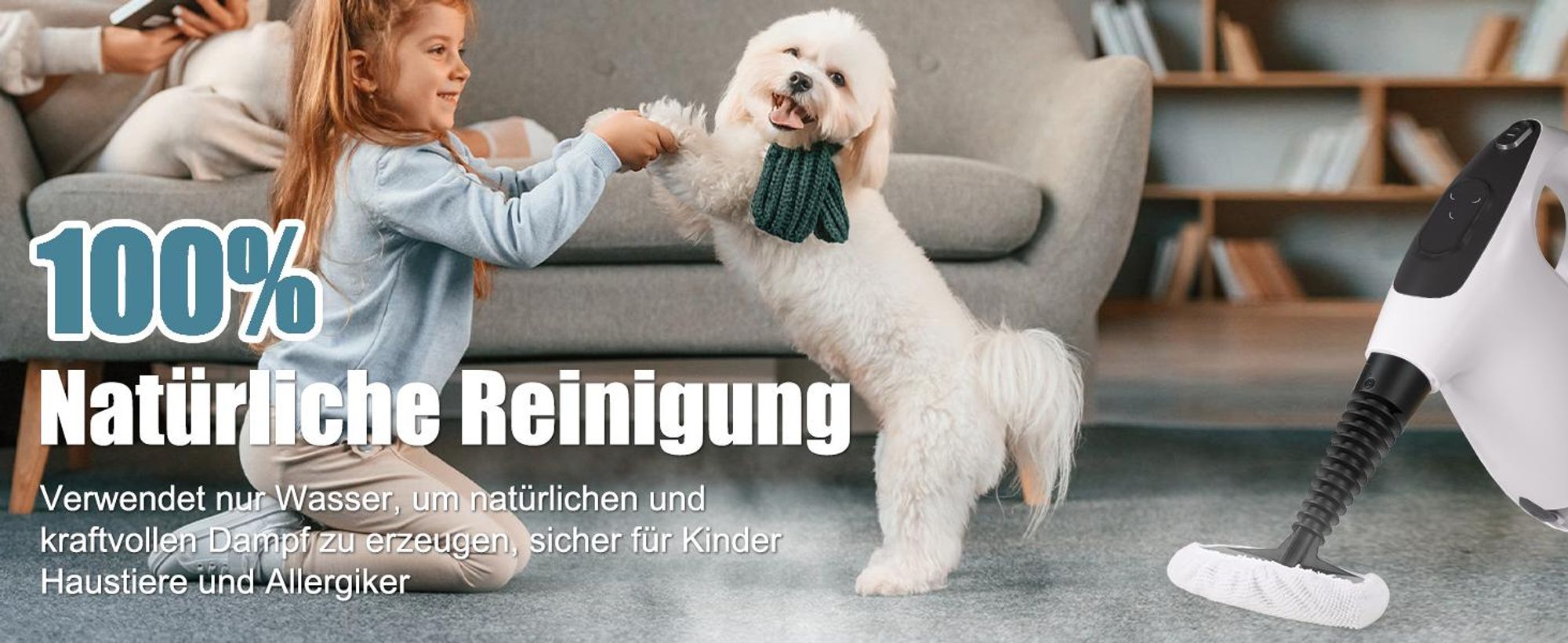 1200W Dampfreiniger | 3-Gang, 15s Aufheizzeit | 120℃ Handdampfreiniger | 500ml Steam Cleaner mit Zubehör| 360° Dampfdüse | entfernt Fett, Schmutz