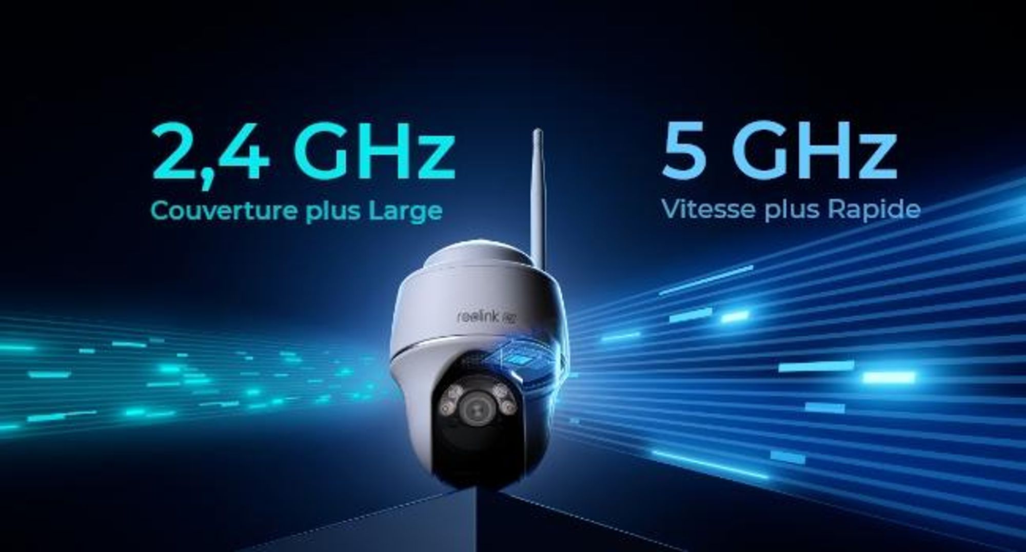 Reolink Argus PT Ultra + panneau solaire, 4K 8MP batterie caméra de surveillance extérieure, 2,4/5GHz WiFi, Pan & Tilt, vision nocturne couleur, détection intelligente, audio 2-voies