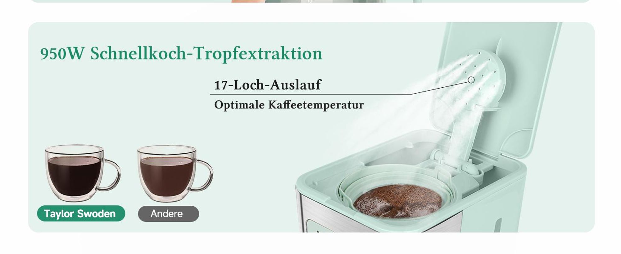 Aigostar - 950W Kaffeemaschine mit Timer,12 Tassen,Tropf-Stopp, Abschaltautomatik