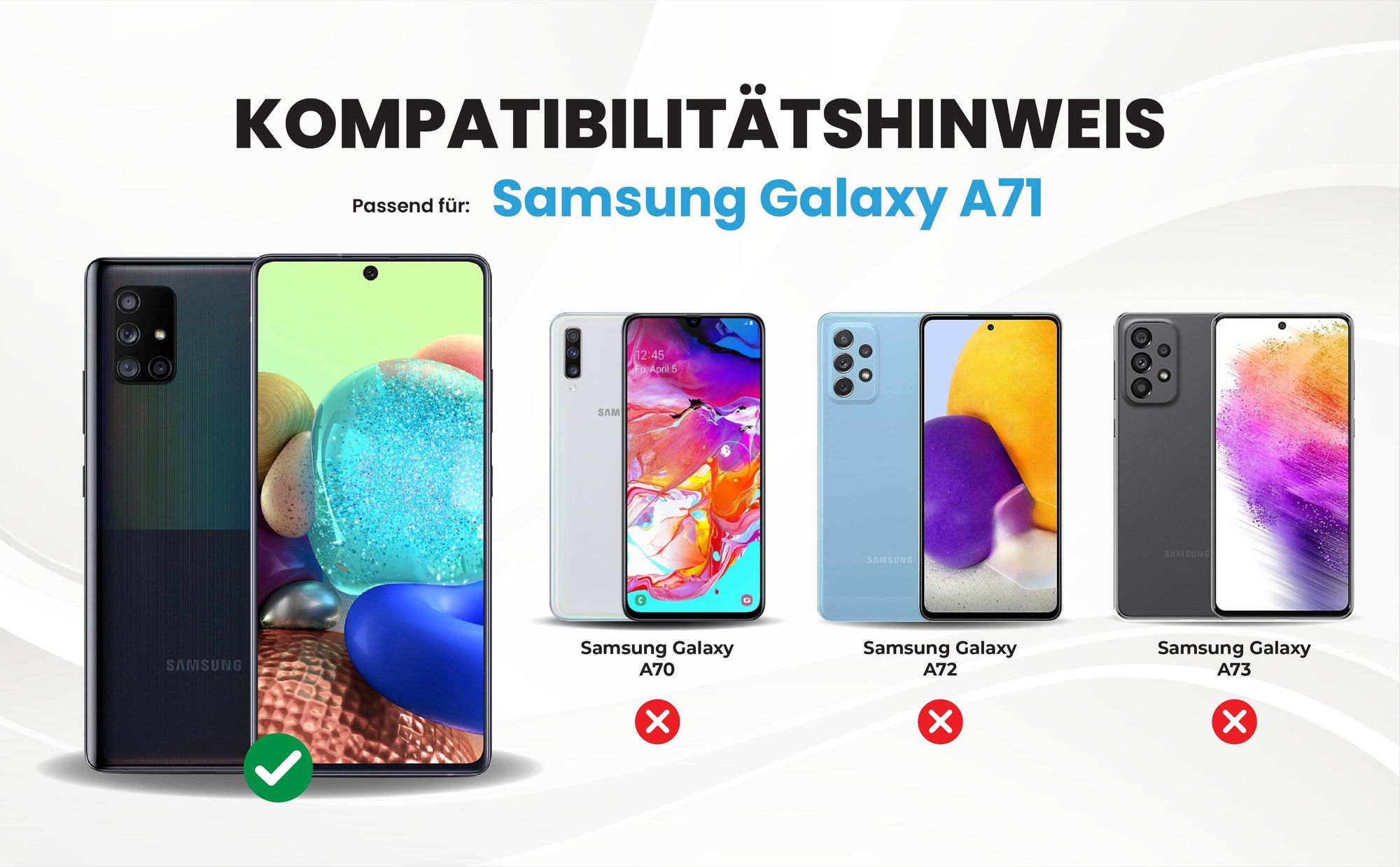 Kompatibilitätshinweise Hülle für Samsung Galaxy A71