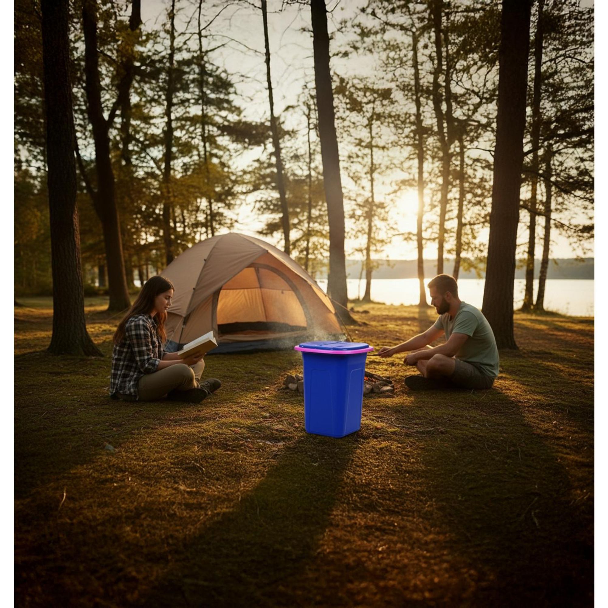 Reise WC Toilette Campingtoilette Eimertoilette Mobil Camping Outdoor Eimer 19L dunkelbalu-rosa