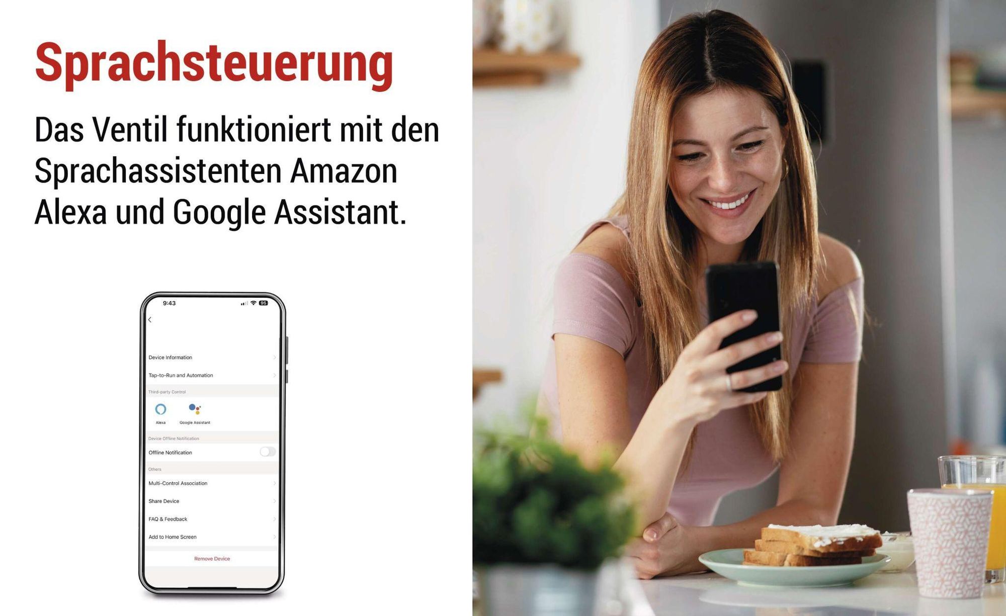 EMOS GoSmart - Smart Home motorisierter Ventilschließer für Wasser/Gas mit App, Zigbee, Timer, leiser Betrieb, Google Home, Alexa kompatibel , P5640S