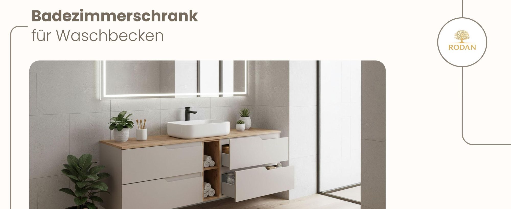 RODAN, Badmöbel, Badschrank, Badezimmermöbel, Badezimmer, MODERN, Waschbeckenunterschrank