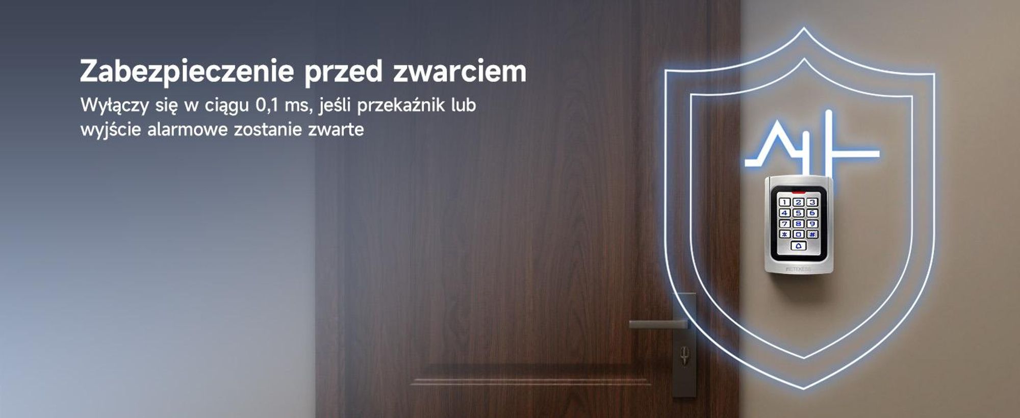 Retekess T-AC04 Inteligentna blokada drzwi IP68 System dostępu PIN 125KHz RFID Wodoodporny, podświetlany, antykradzieżowy, odpowiedni do sklepów mieszkalnych