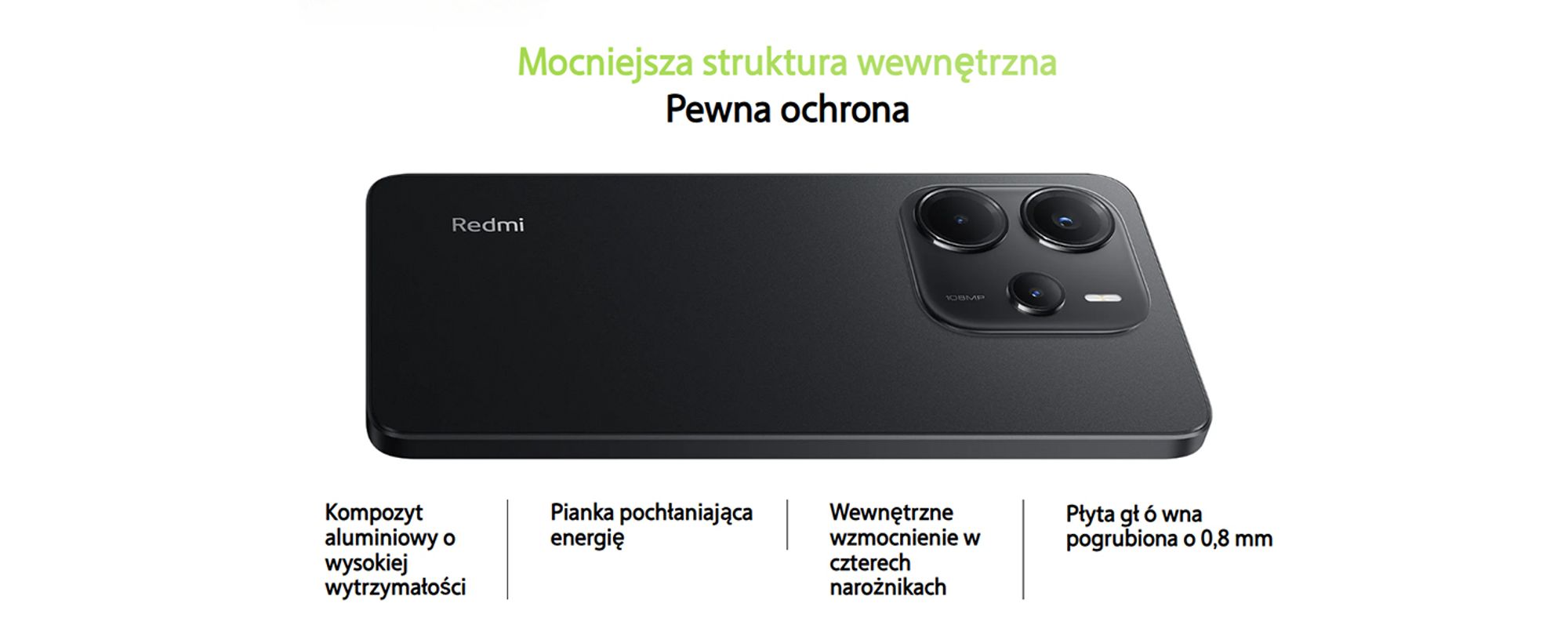 Xiaomi Redmi Note 14, 16,9 cm (6,67"), 2400 x 1080 pikseli, 8 GB, 256 GB, 108 MP, czarny