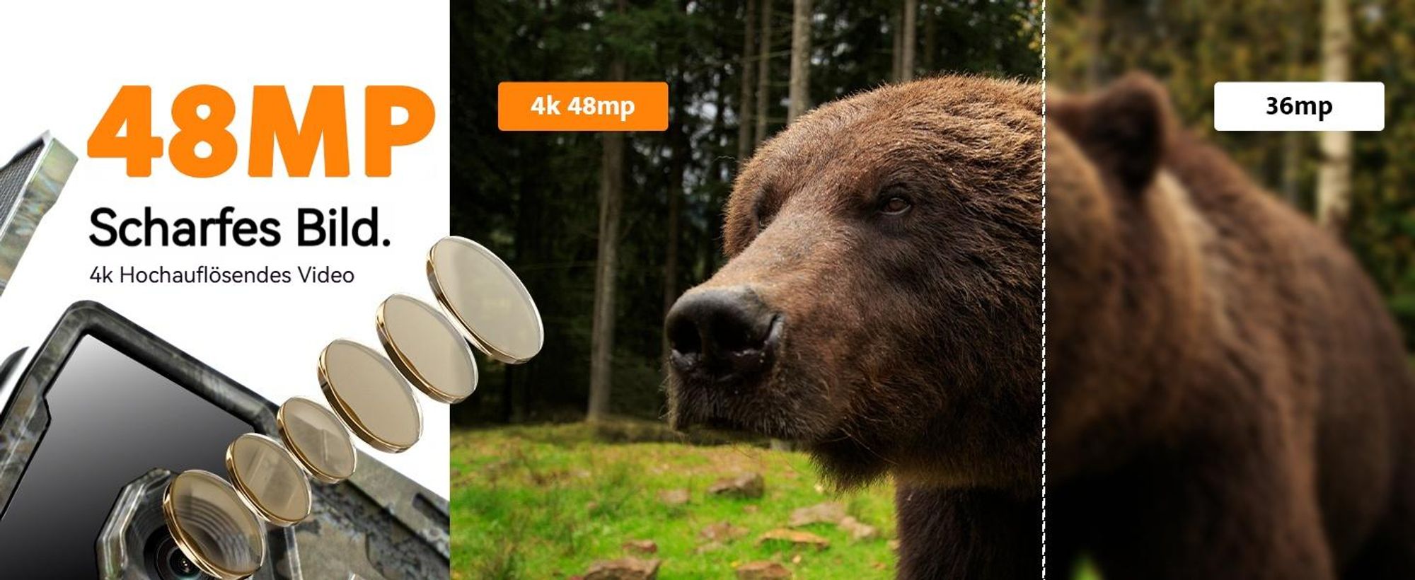 4K-Ultra-HD-Videos und hochauflösende Fotos mit 48 Megapixeln