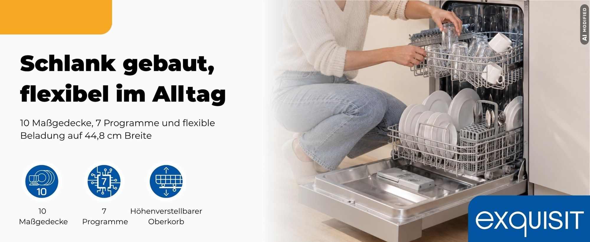 Geschirrspüler | GSP59310-031C silber | 10 Maßgedecke | 7 Programme | Startzeitverzögerung 0 bis 24 Std. | Energieklasse C | Silber