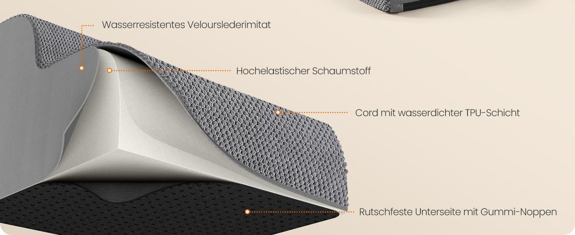 Feandrea Hundetreppe, 2 Stufen, Waffelcord, Haustiertreppe, für Bett, Sofa, wasserdicht, rutschfest, geringe Neigung, abnehmbarer waschbarer Bezug