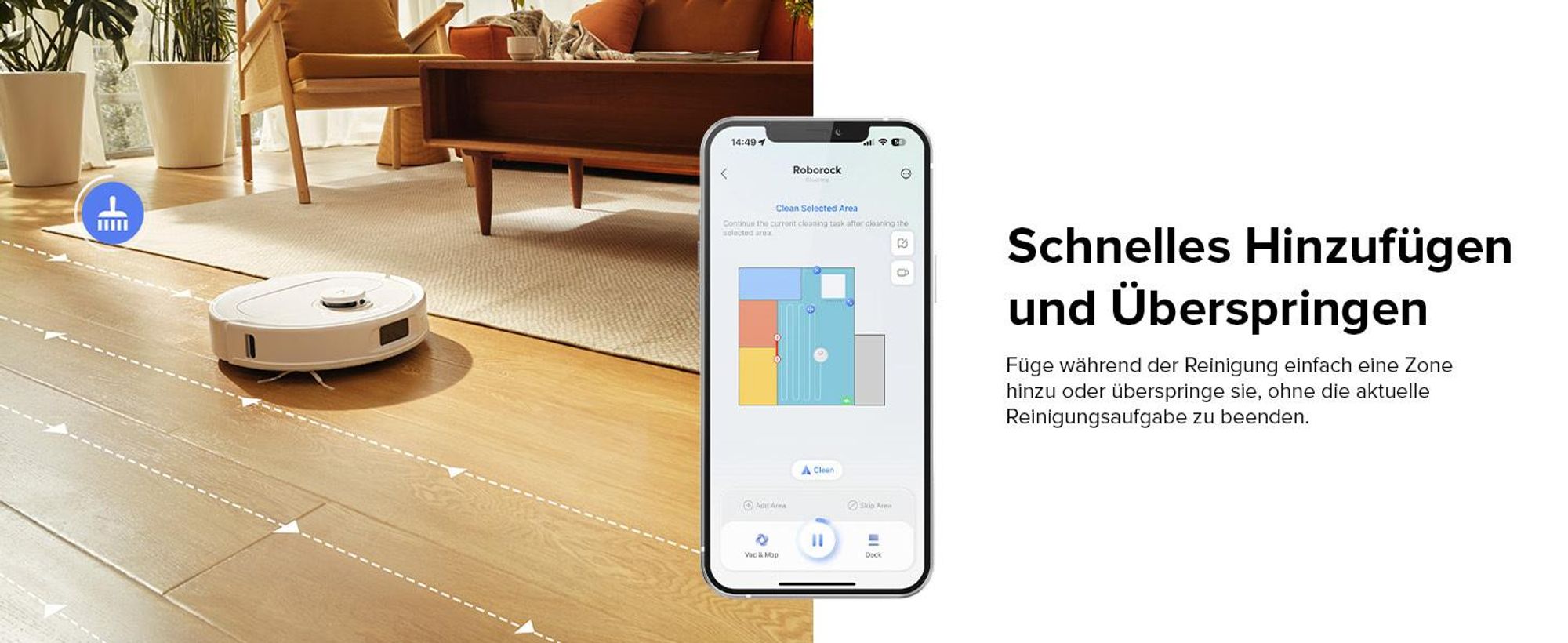 Roborock Qrevo Pro Saugroboter, 60°C-Heißwasser-Moppwäsche, FlexiArm Kantenreinigung, Hebarer Mopp, Teppichstrategie (Upgrade von Qrevo S ) Weiß