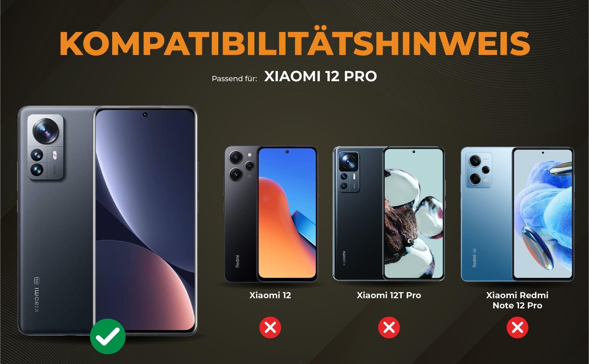 Kompatibilitätshinweise Hülle für Xiaomi 12 Pro