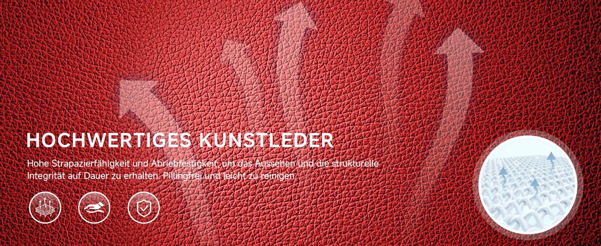 GTPLAYER Gaming Stuhl, Ergonomischer Gamer Stuhl aus Kunstleder mit Lendenwirbelstütze, PC-Stuhl mit verbreiterter Rückenlehne, Belastbar bis 150 kg, Ro