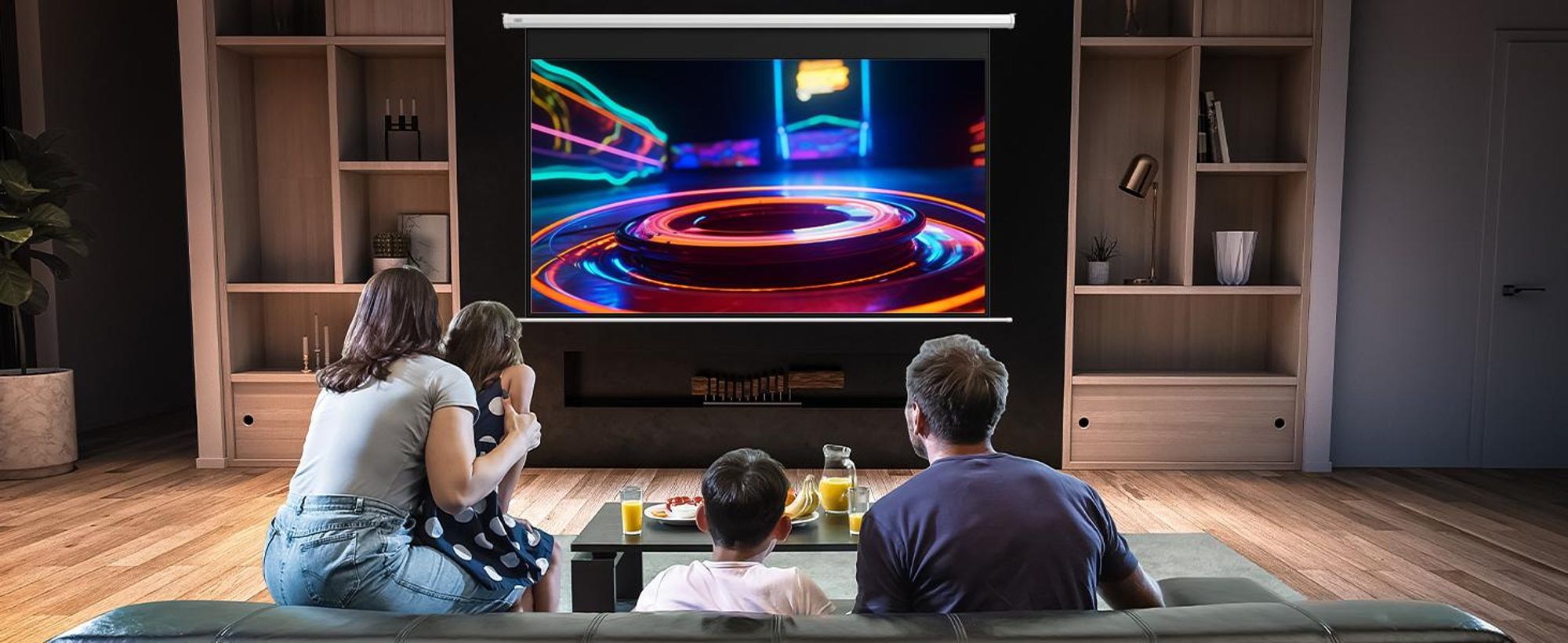 HOMCOM Beamer-Leinwand Elektrisch 266 x 149 cm 16:9 Projektionsleinwand, Metall