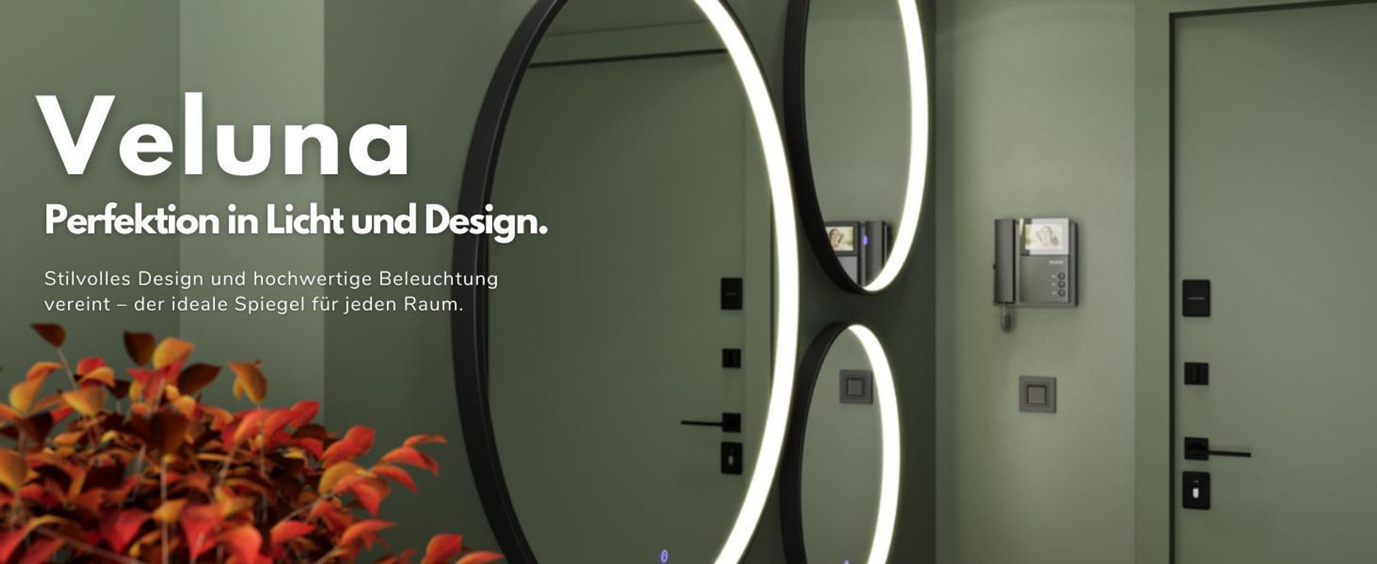 Planetmöbel VELUNA Spiegel mit Beleuchtung Ø 100 cm Wandspiegel Badspiegel