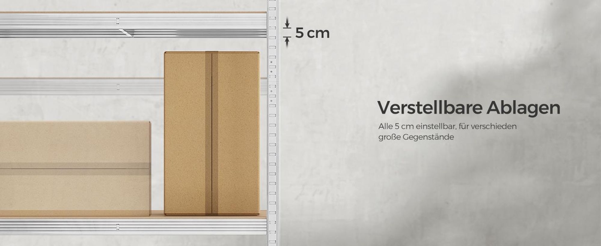 SONGMICS Schwerlastregal, Lagerregal, Kellerregal, 200 x 120 x 60 cm, bis 875 kg belastbar, 5 verstellbare Ablagen, Metallregal, Steckregal, Werkstattregal, silbern GLR060E01
