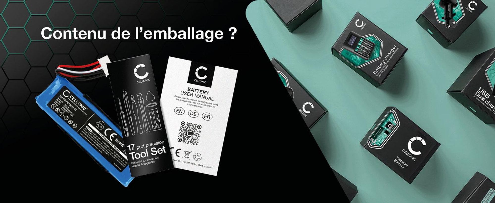 CELLONIC 1x Batterie pour Enceinte Compatible avec JBL Flip 4, GSP872693 01 - (3000mAh, 3.7V) + kit d'outils