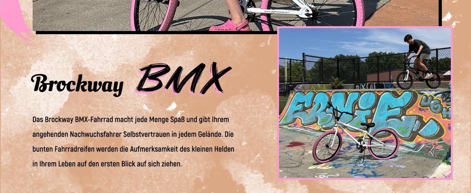 JOYSTAR Kinderfahrrad 24 Zoll BMX Fahrrad für Jungen Mädchen im Alter von 7-12 Jahren,Freestyle, 2 pegs, Singlespeed,Braun