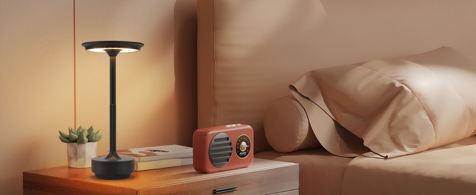 ZMH Tischlampe Kabellos Nachttischlampe Akku LED Tischleuchte Touch Dimmbar Lampe mit USB Aufladbar Schwarz Batterie Tischlampen für Modern Fensterbank Wohnzimmer Kinderzimmer Schlafzimmer