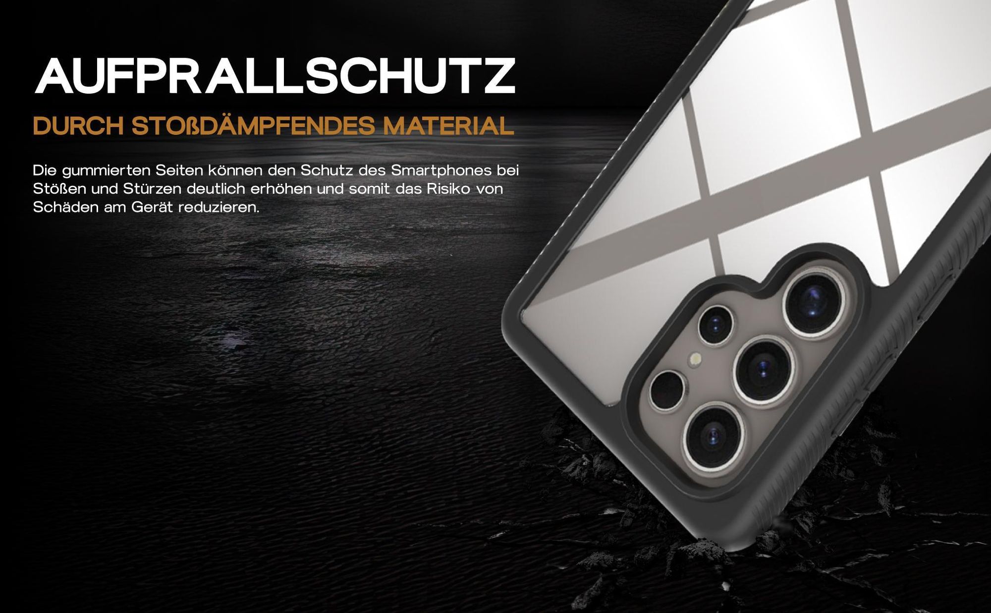 Schwarze 360 Grad Hülle für Samsung Galaxy S25 Ultra mit Aufprallschutz