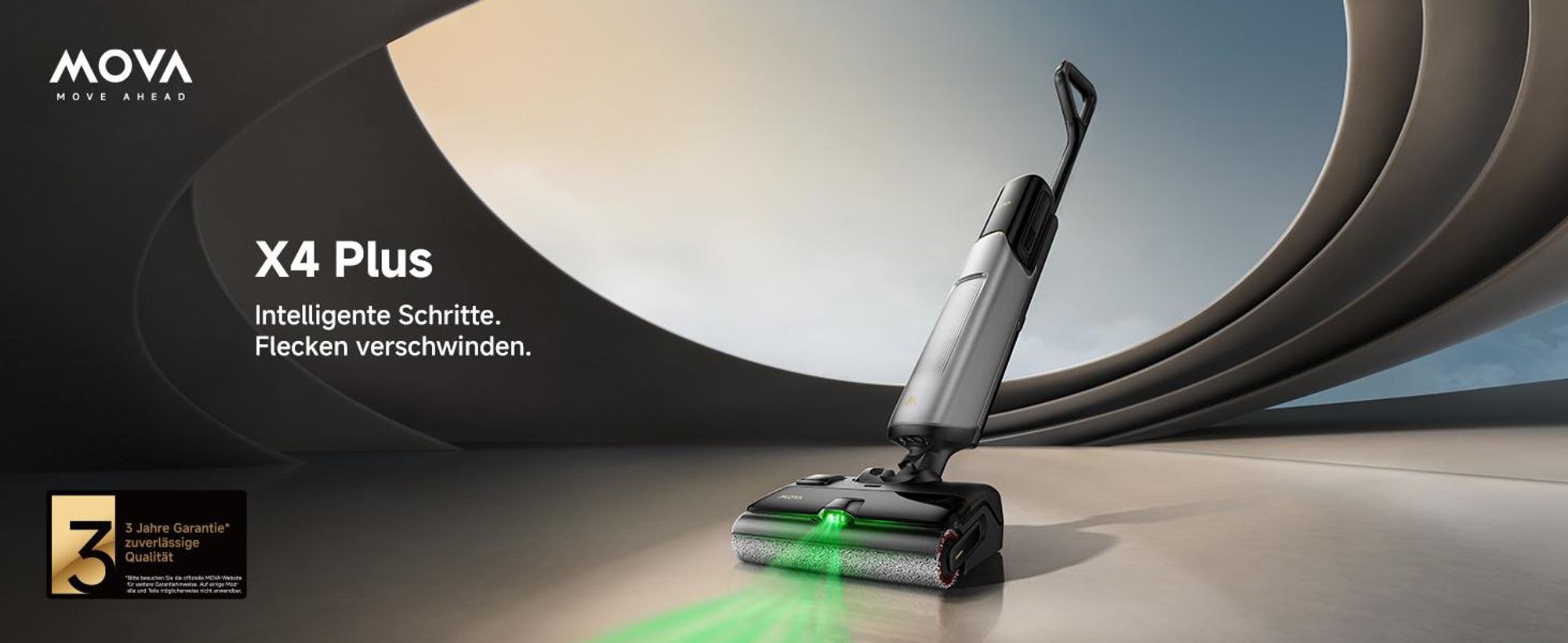 Mova X4 Plus Nass-Trocken-Sauger, 20.000 Pa Saugkraft, Auto-Reinigungslösung, Tangle-Free-Design, Selbstreinigung 100 °C, Push-In-Basisstation