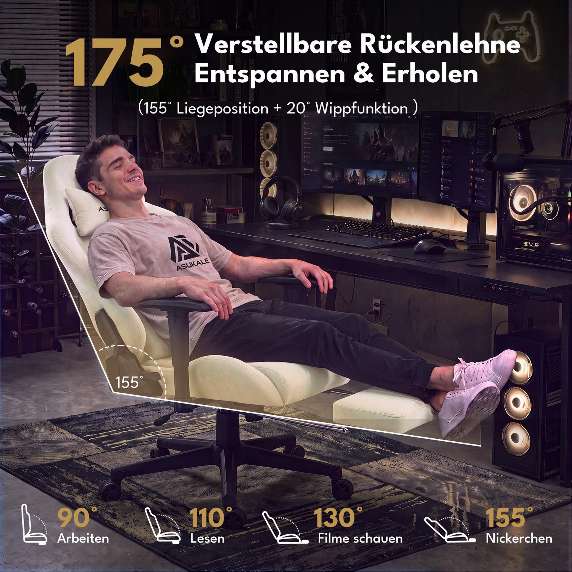 Vergleich des beigen Gaming-Stuhls mit Konkurrenzprodukten