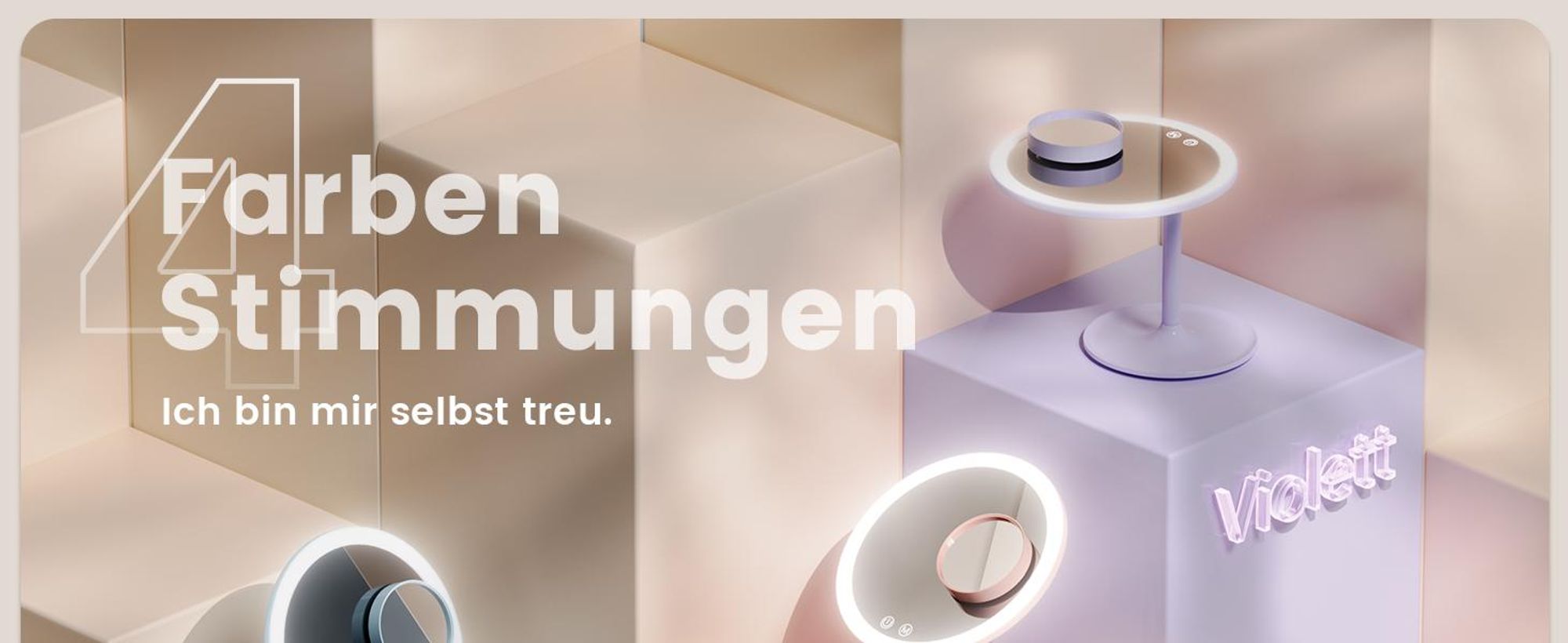 EMKE LED Kosmetikspiegel mit 3 Lichtfarben, 1/3x Vergrößerung, Touchschalter und Memory-Funktion, Lupe für Badezimmerspiegel(Violett)