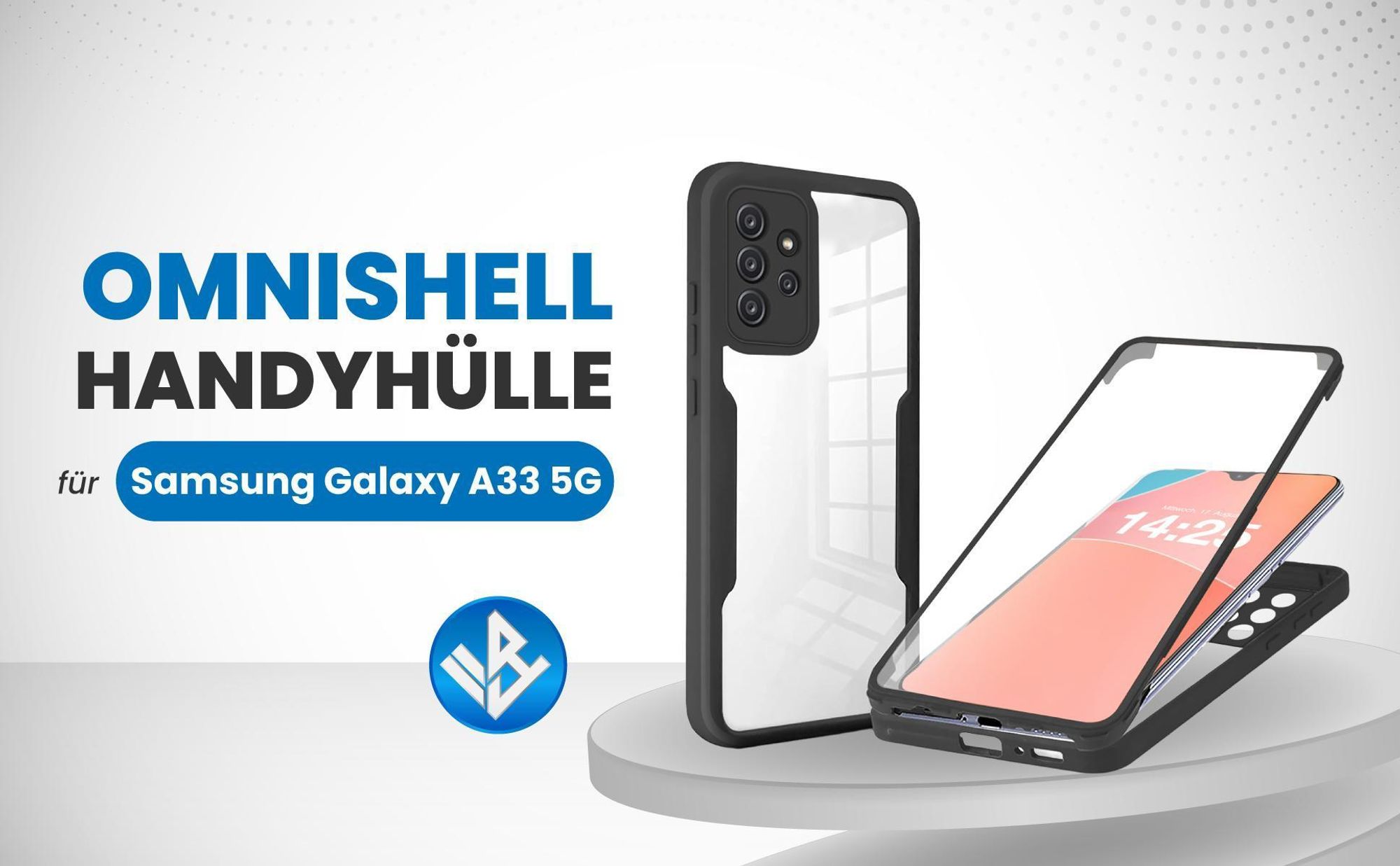 Schwarze 360 Grad Hülle für Samsung Galaxy A33 5G mit Kameraschutz