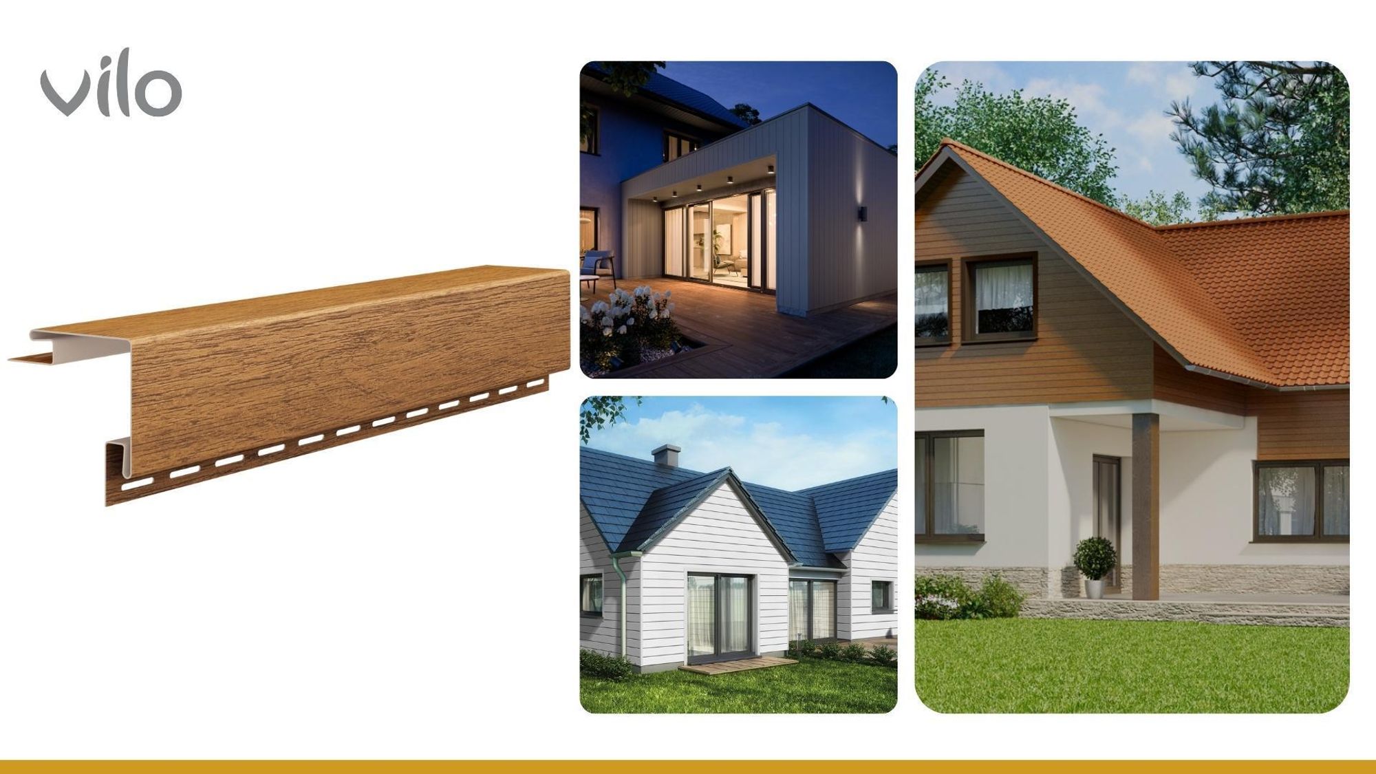 VILO Außenecke SV-12 - Profil für Siding und Dachunteransicht - Länge 3,05 m - Witterungsbeständig - PVC - Wartungsfrei - 1 Stück - Hellgrau