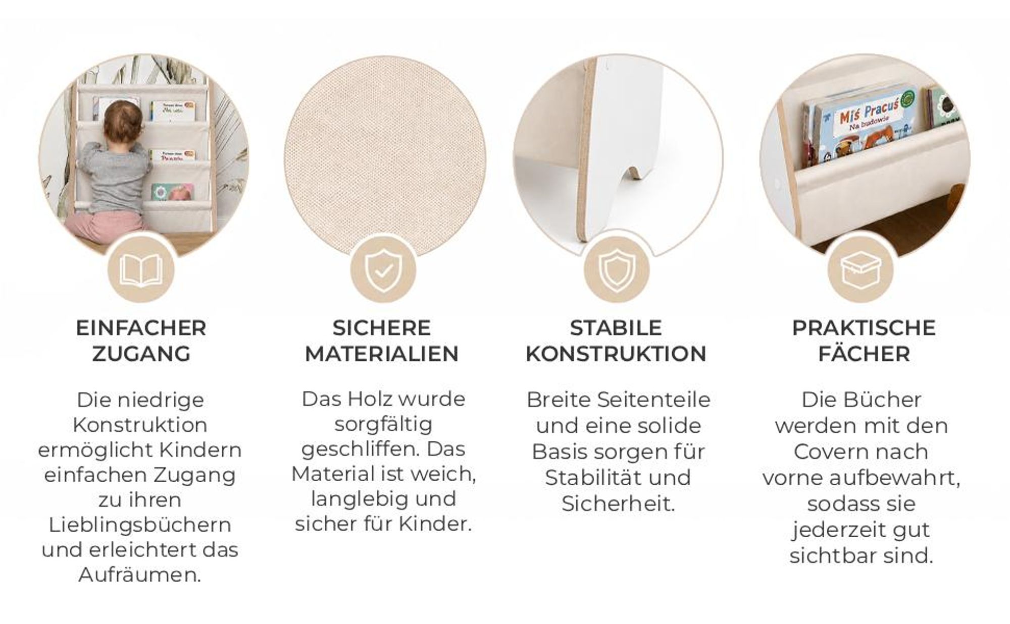 MAMOI® Bücherregal für kinder, Bücherkiste für kinderzimmer, Book shelf, Buchregal, Wandregal kinderregal, Kinderbücherregal, Bücherbank aus holz für Kleinkind, Kindermöbel für kleines kind