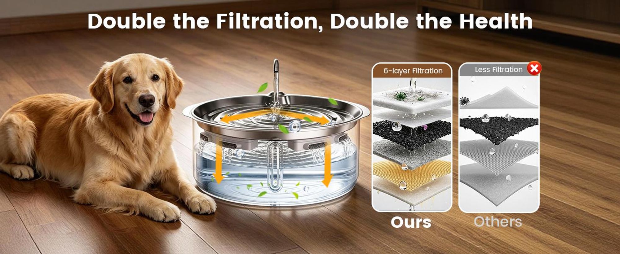 Zimilo Katzenbrunnen Kabellos Edelstahl 8L mit Akku, Sensor Trinkbrunnen für Katzen & Hunde, mit 12 Filtern, LED Anzeige & Automatische Pumpe