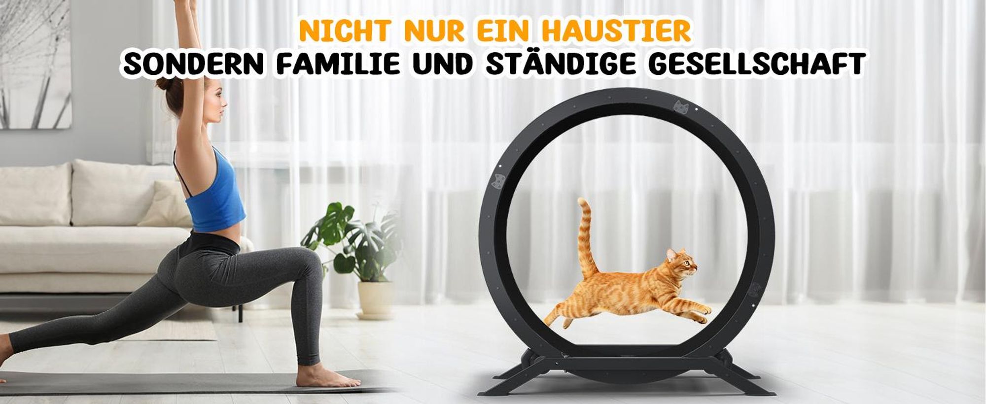 COMHOMA Katzenlaufrad, laufrad Katze, Extra großer 100 cm, ultraleises Laufrad mit Abnehmbarer Teppich und Spielzeug, Aufkleber, Dunkelschwarz