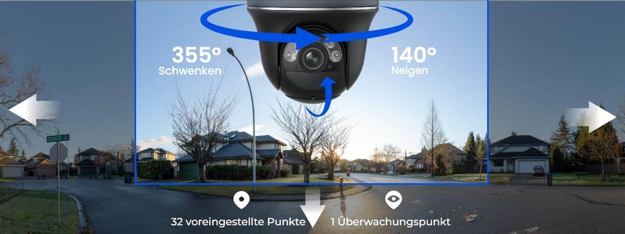 Reolink Argus PT Ultra+Solarpanel mit Home Hub, 4K 8MP Akku Überwachungskamera Set, 5/2,4 GHz, 360° Schwenkbar, mit 64GB SD-Karte, Schwarz